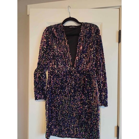 Motel Rocks brand color changing sequin dress large free shipping - Picture 1 of 9